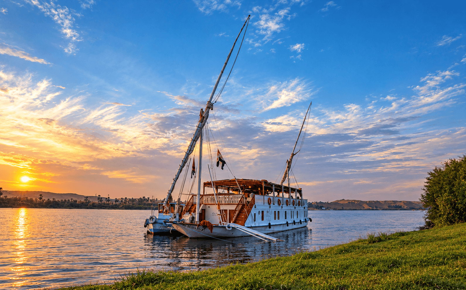 Nuba Nile Dahabiya Sailing on the Upper Nile River